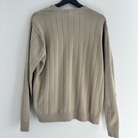 Vintage Y2K Ribbed Knit Sweater John Ashford Crewneck Mens Large 100% Cotton - Picture 3 of 5